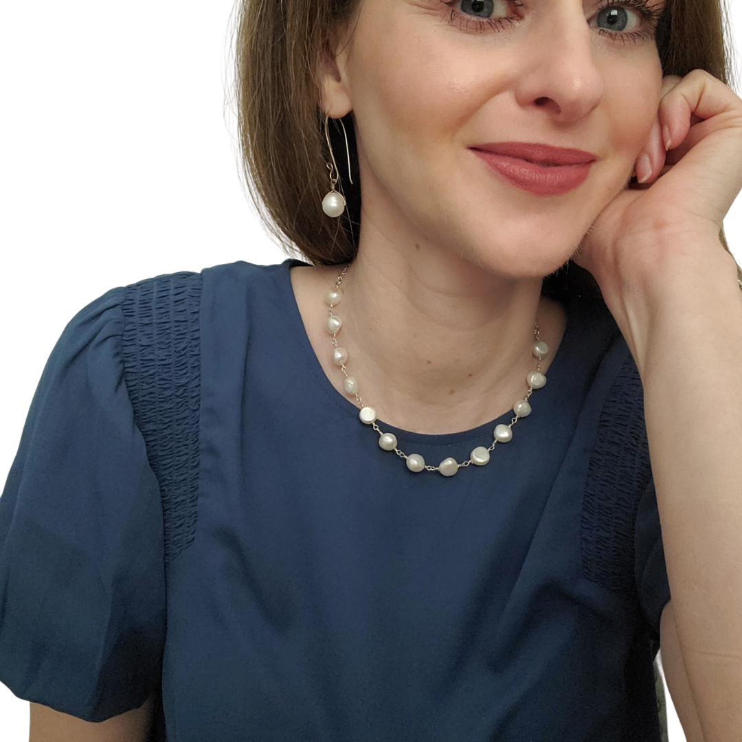 Baroque Pearl Chain Necklace Ash Herrera Jewelry