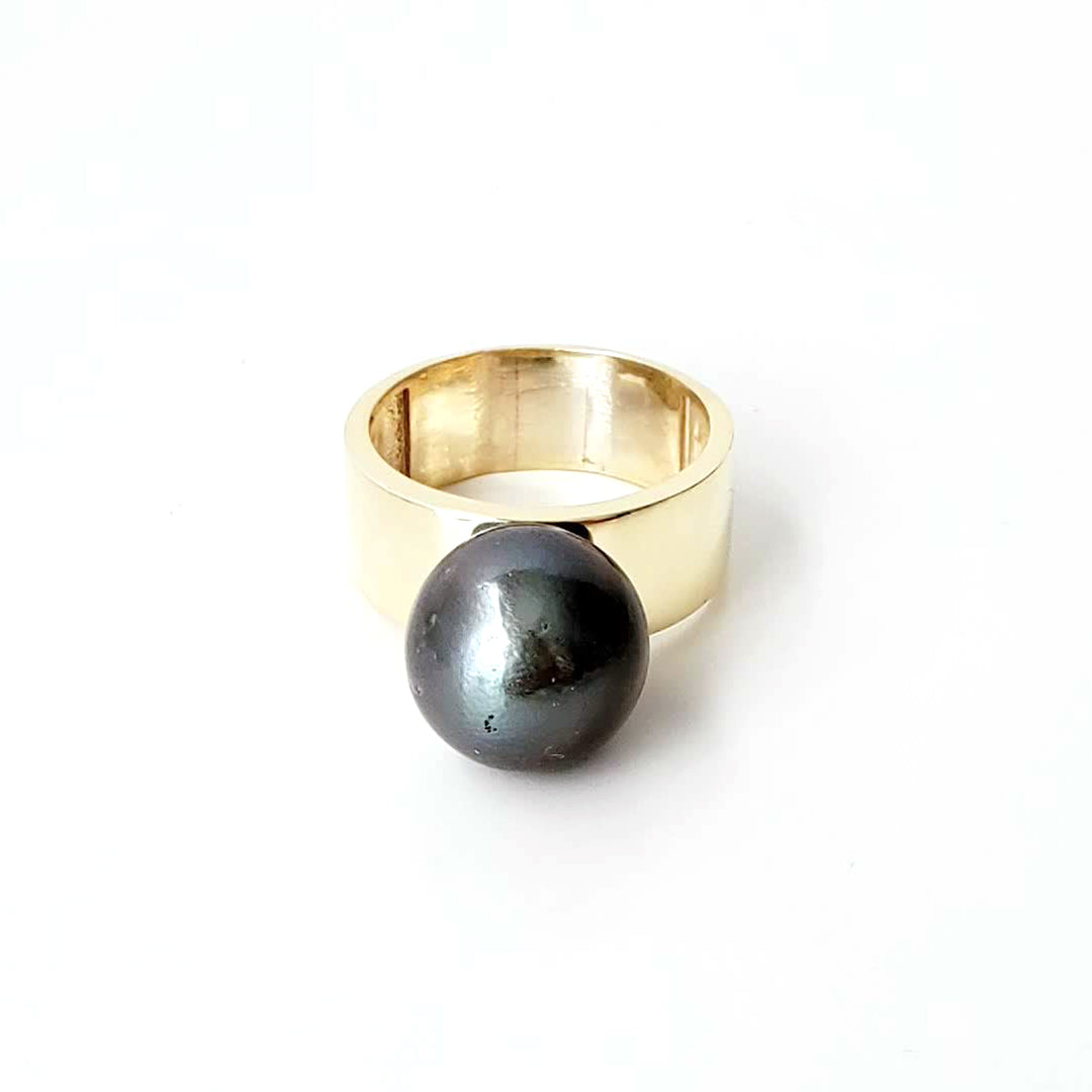 Black South Sea Pearl Rings Ash Herrera Jewelry