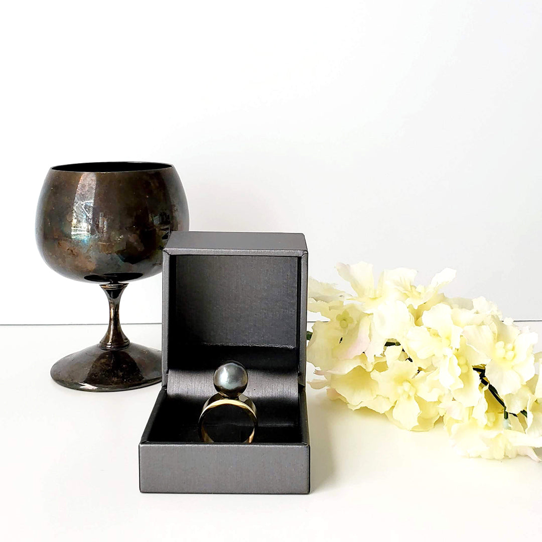 Black South Sea Pearl Rings Ash Herrera Jewelry