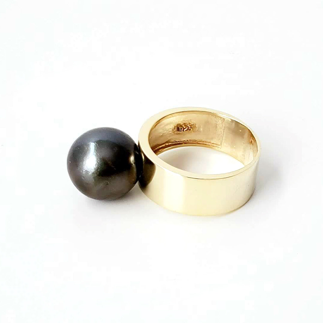 Black South Sea Pearl Rings Ash Herrera Jewelry