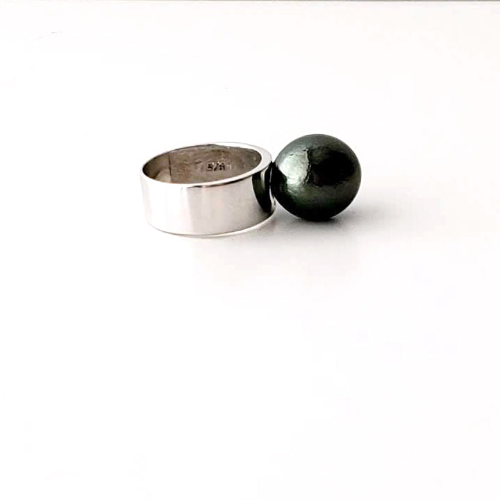 Black South Sea Pearl Rings Ash Herrera Jewelry