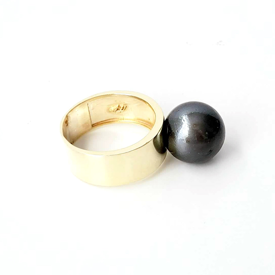 Black South Sea Pearl Rings Ash Herrera Jewelry