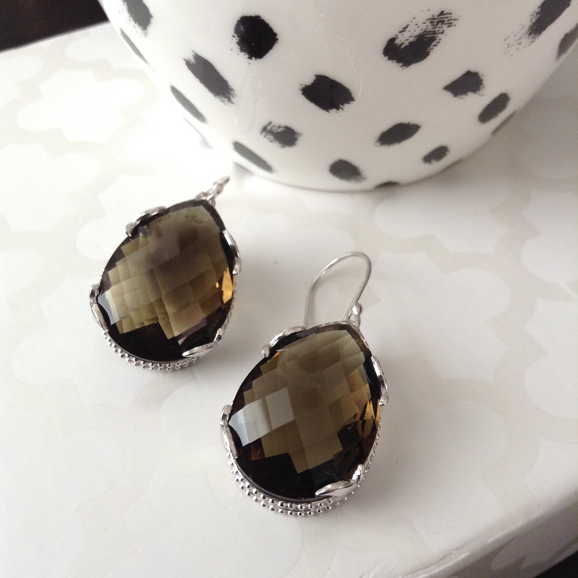 Brown Drop Earrings Ash Herrera Jewelry