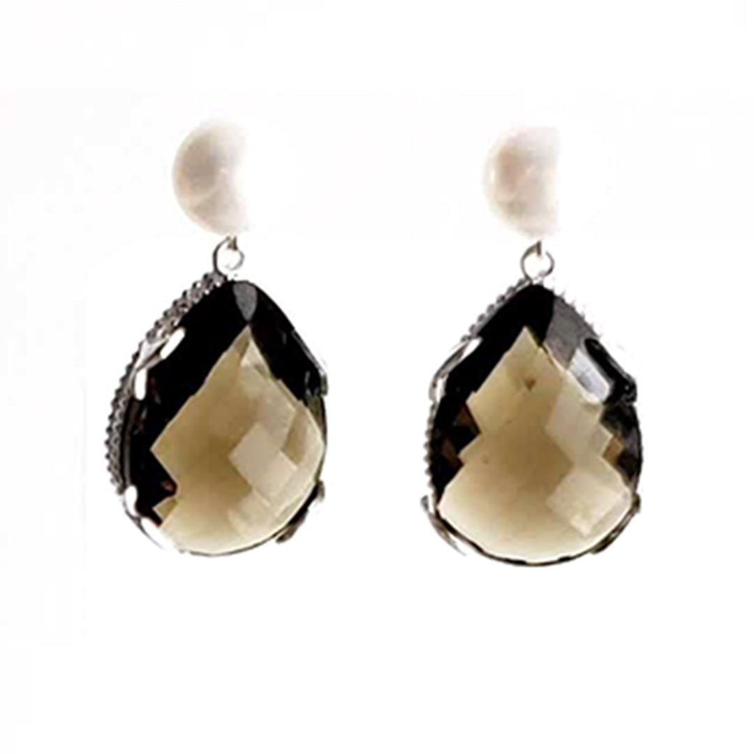 Brown Drop Pearl Earrings Ash Herrera Jewelry