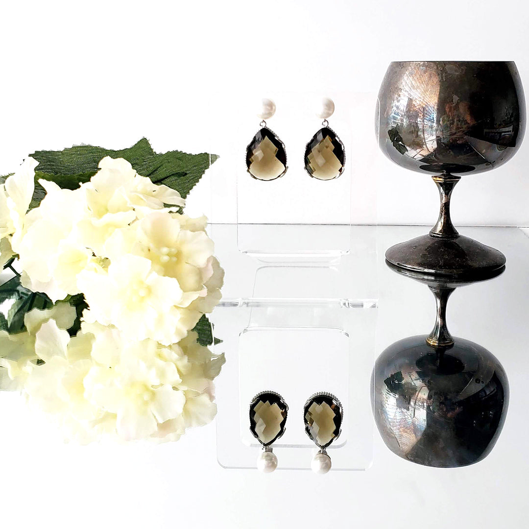 Brown Drop Pearl Earrings Ash Herrera Jewelry