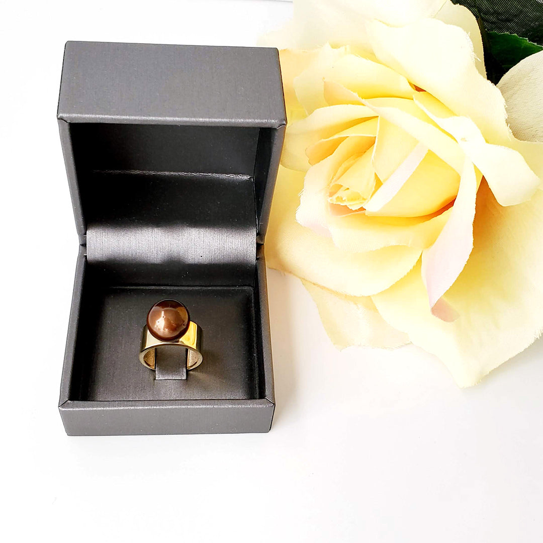 Chocolate South Sea Pearl Rings Ash Herrera Jewelry