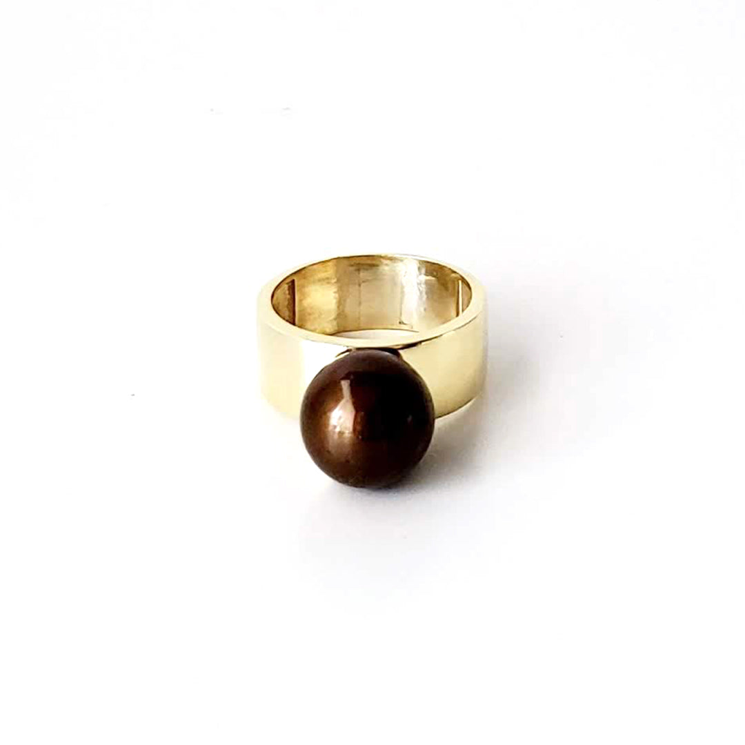 Chocolate South Sea Pearl Rings Ash Herrera Jewelry
