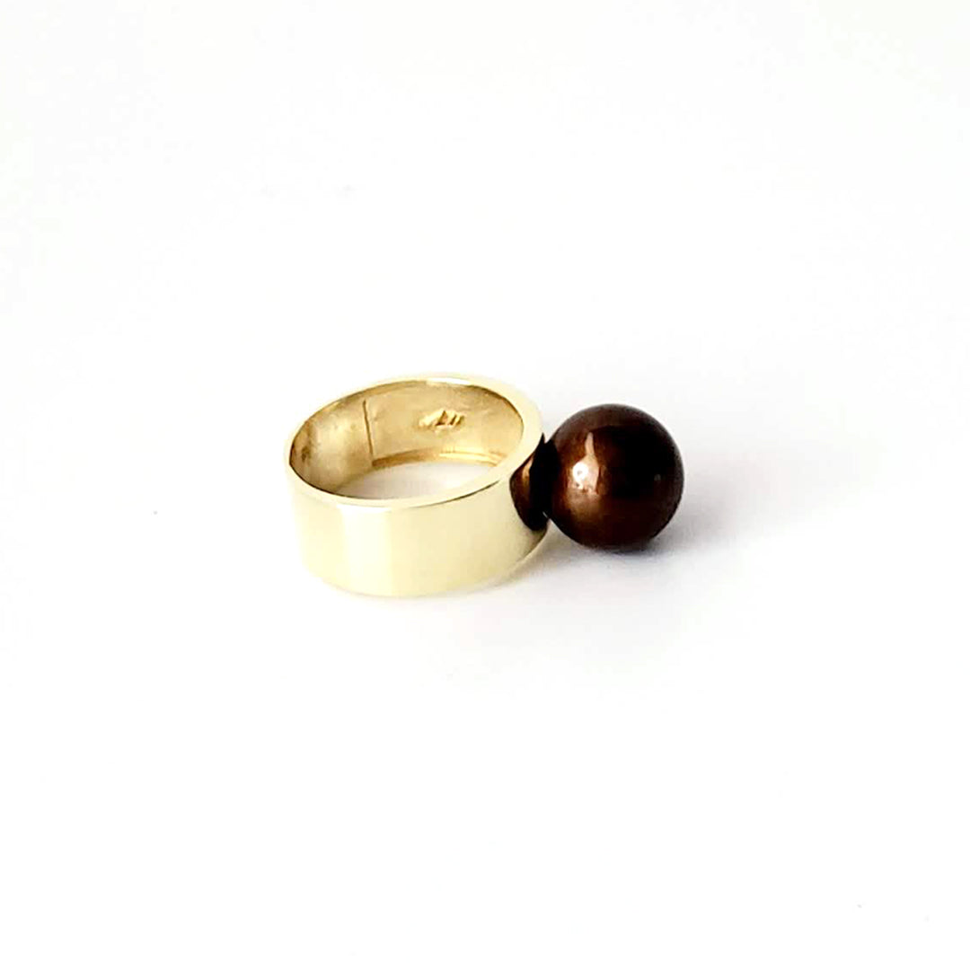 Chocolate South Sea Pearl Rings Ash Herrera Jewelry