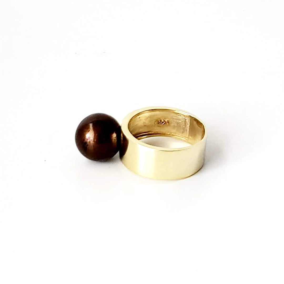 Chocolate South Sea Pearl Rings Ash Herrera Jewelry
