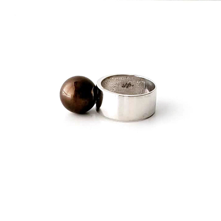 Chocolate South Sea Pearl Rings Ash Herrera Jewelry