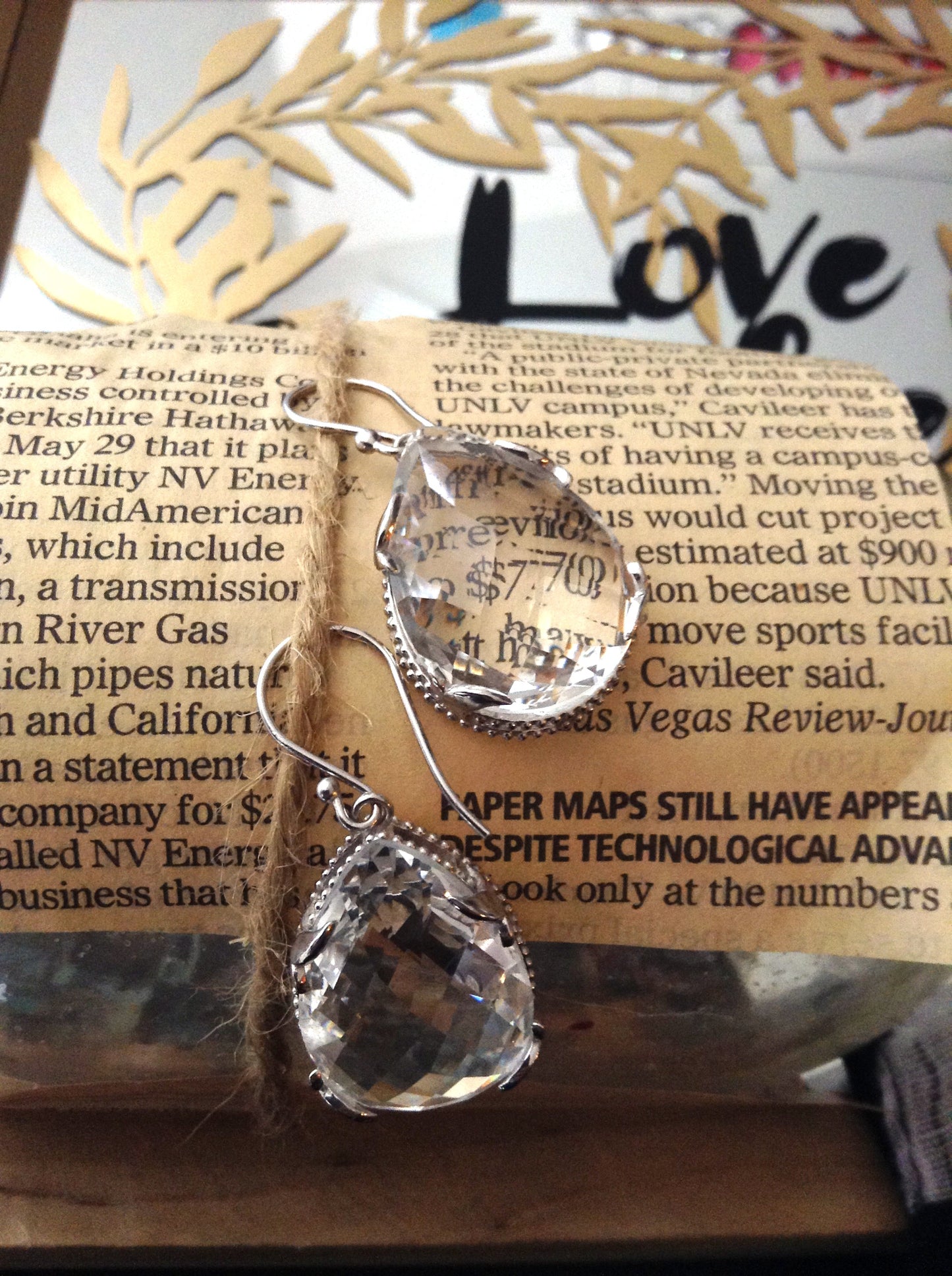 Clear Drop Earrings Ash Herrera Jewelry