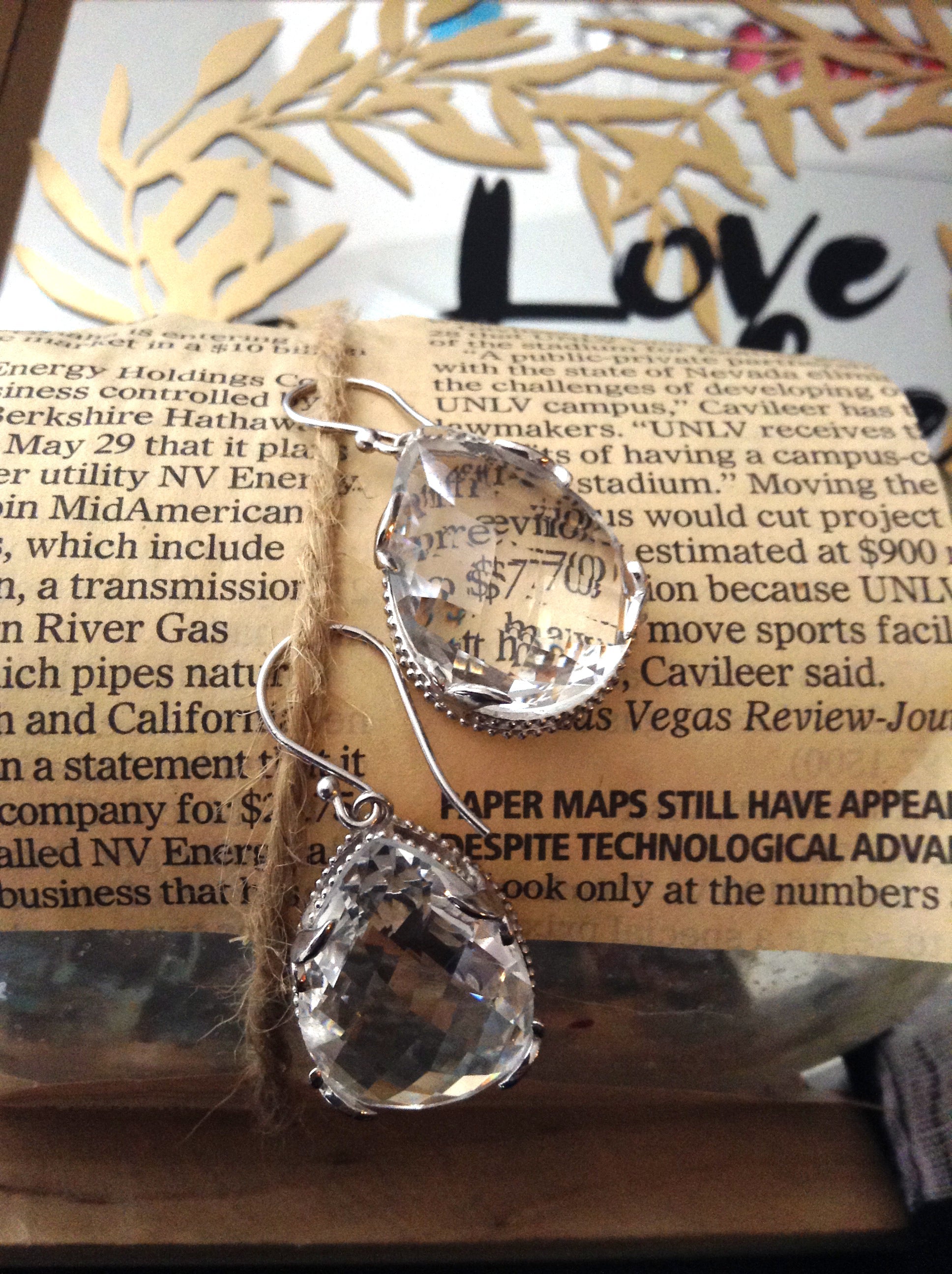 Clear Drop Earrings Ash Herrera Jewelry