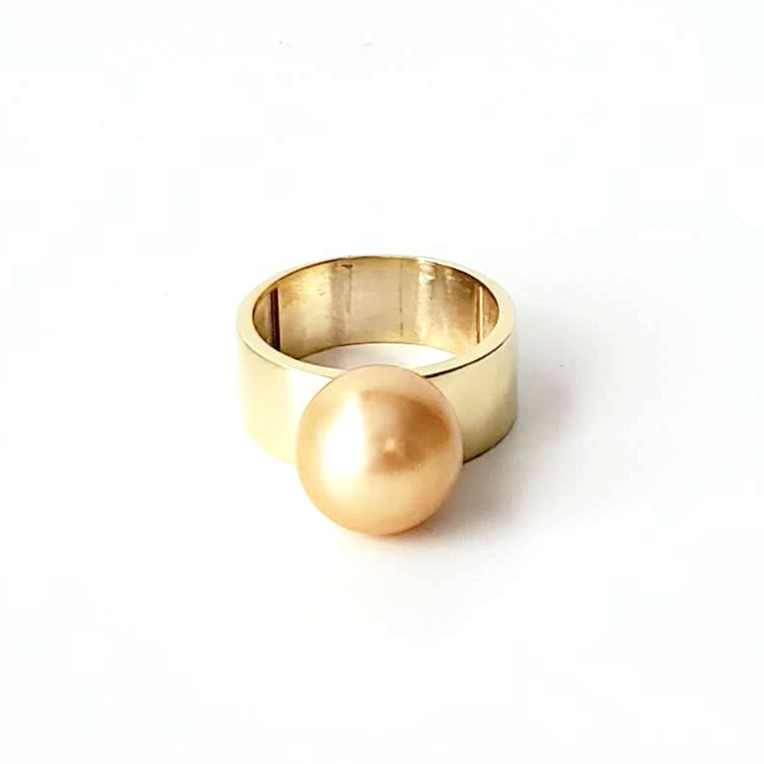 Golden South Sea Pearl Rings Ash Herrera Jewelry