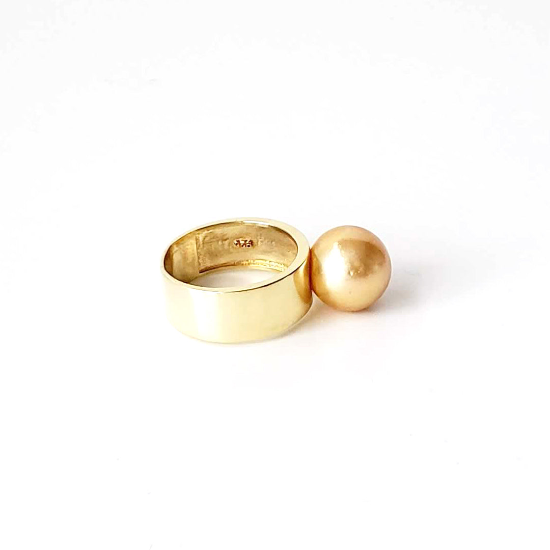 Golden South Sea Pearl Rings Ash Herrera Jewelry