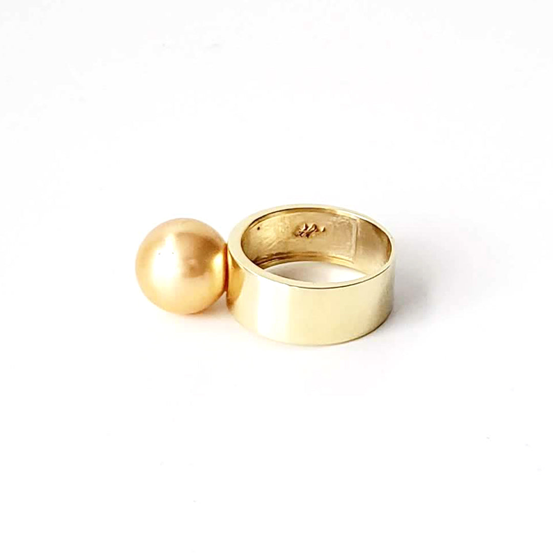 Golden South Sea Pearl Rings Ash Herrera Jewelry