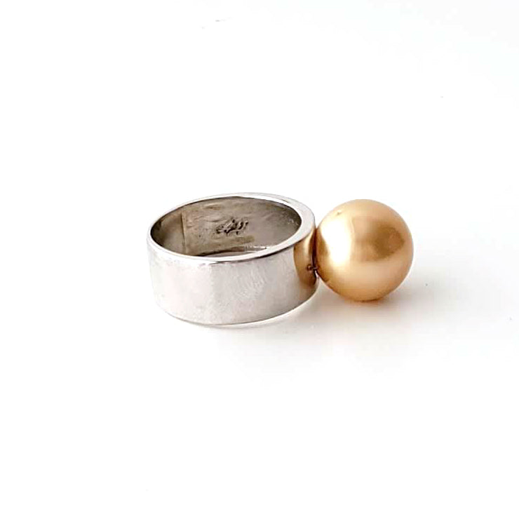 Golden South Sea Pearl Rings Ash Herrera Jewelry