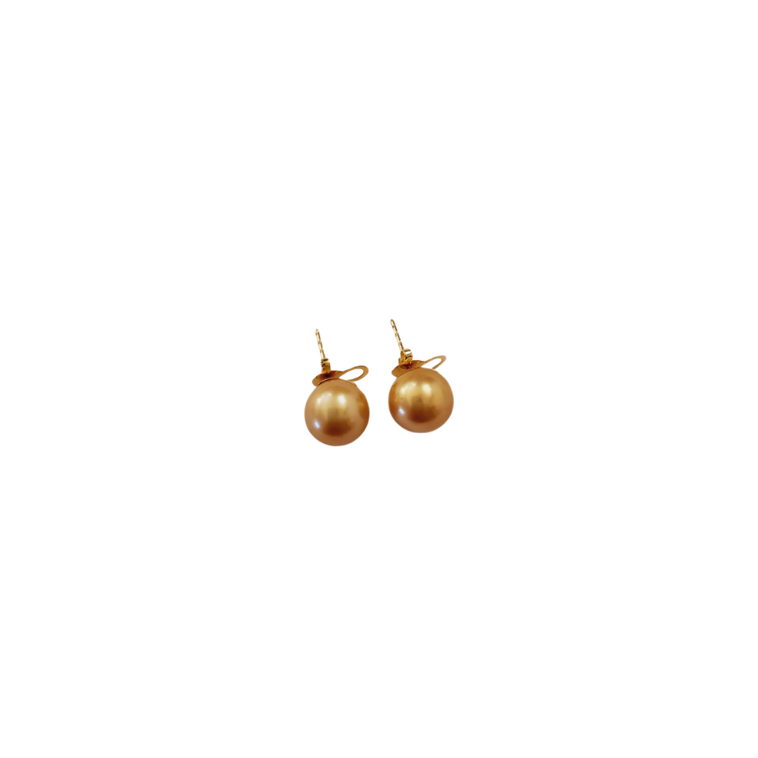 Golden South Sea Pearl Stud Earrings
