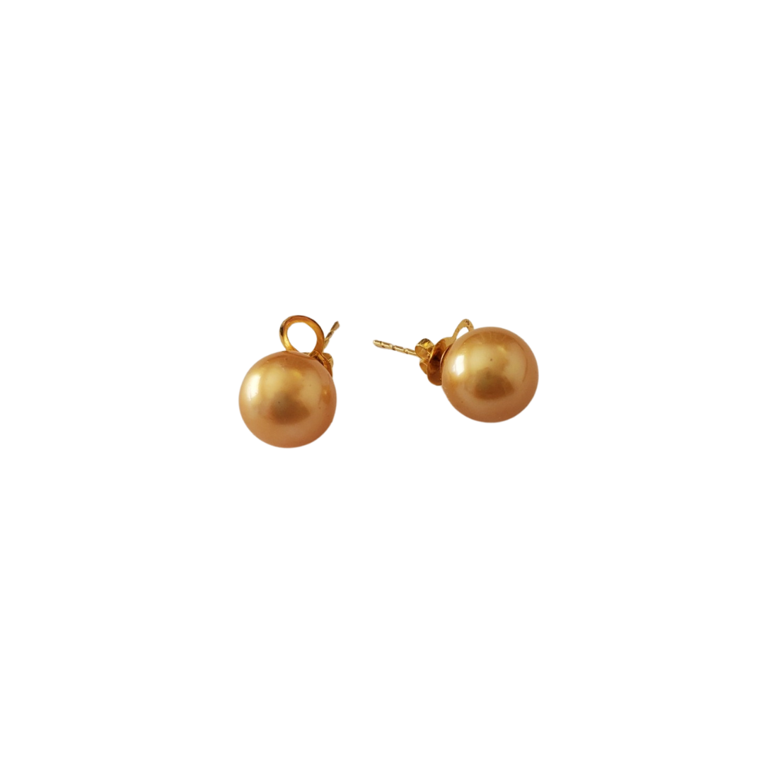 Golden South Sea Pearl Stud Earrings