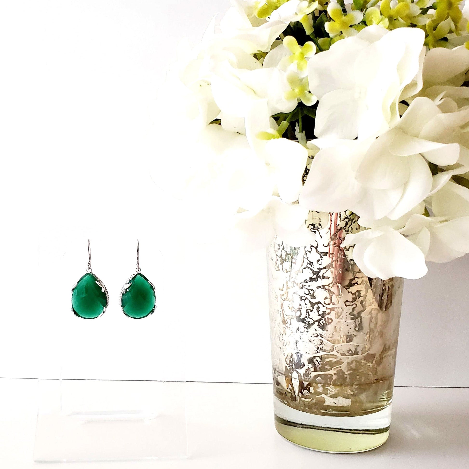Green Drop Earrings Ash Herrera Jewelry
