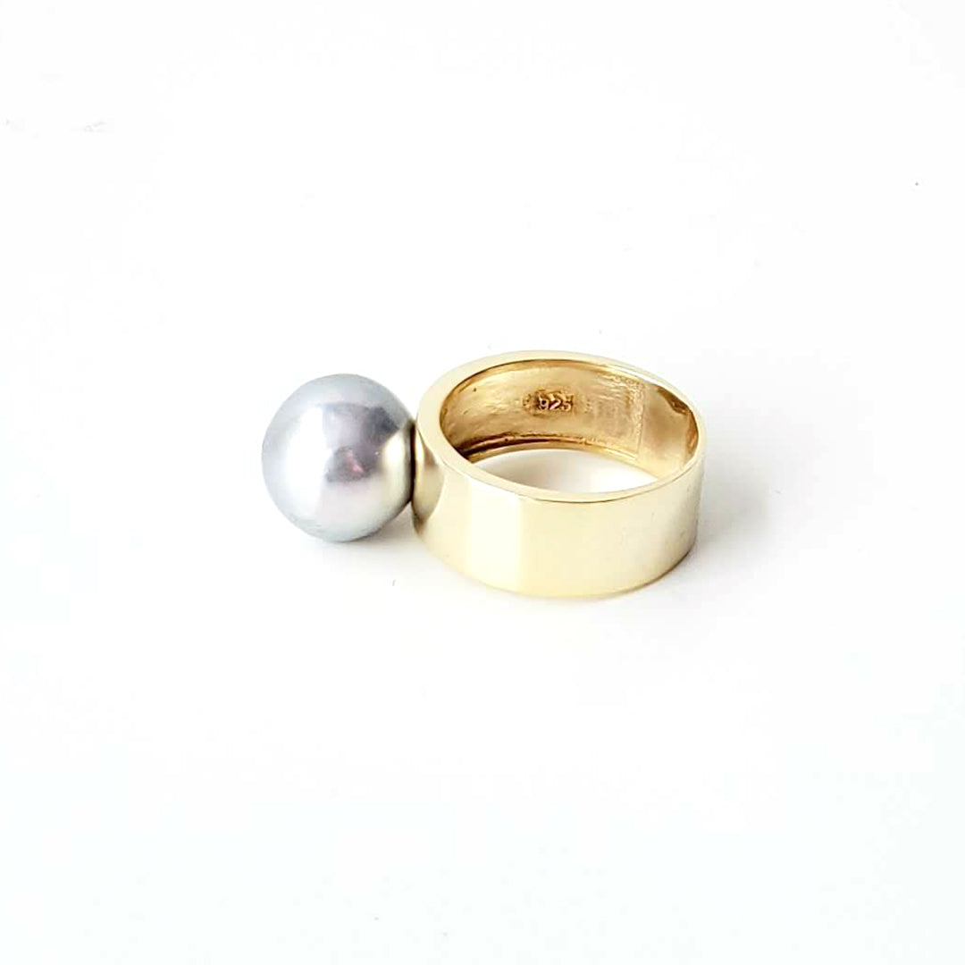 Grey South Sea Pearl Rings Ash Herrera Jewelry