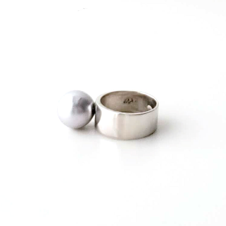 Grey South Sea Pearl Rings Ash Herrera Jewelry
