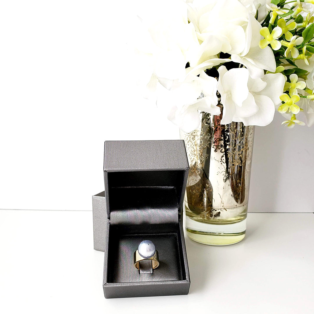 Grey South Sea Pearl Rings Ash Herrera Jewelry