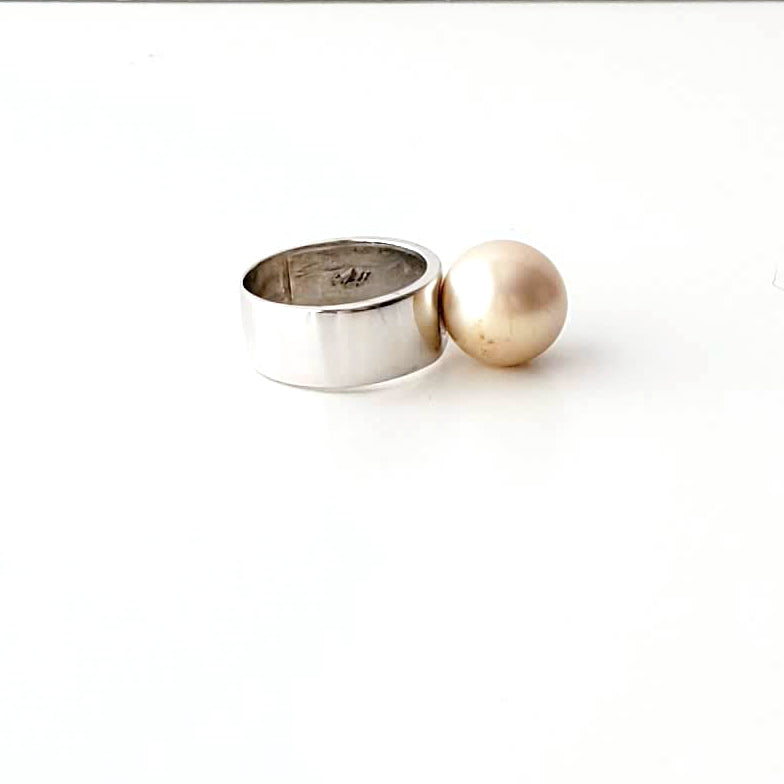 Light Champagne South Sea Pearl Rings Ash Herrera Jewelry