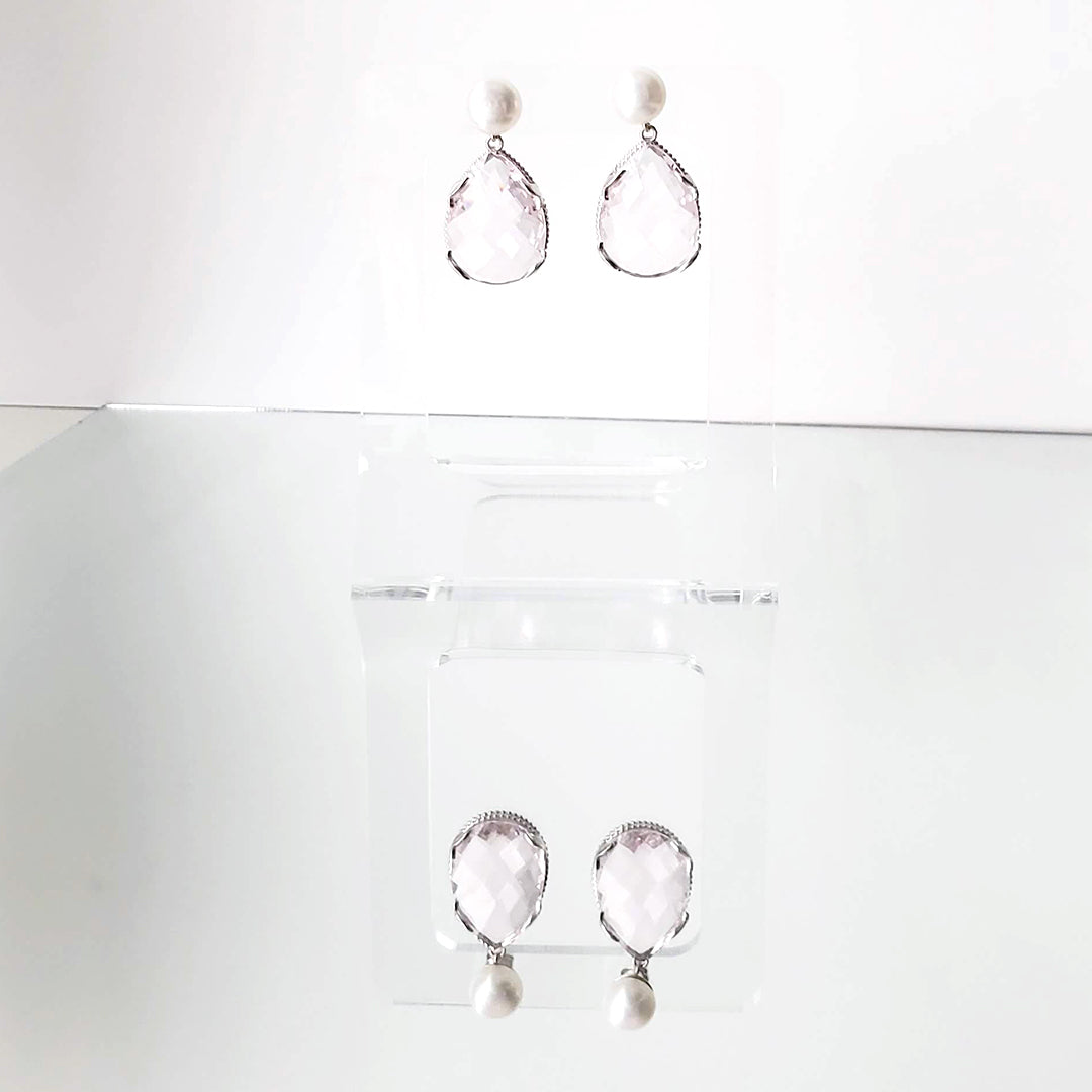 Light Rose Drop Pearl Earrings Ash Herrera Jewelry