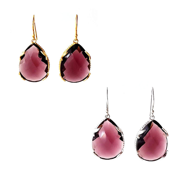 Purple Drop Earrings Ash Herrera Jewelry