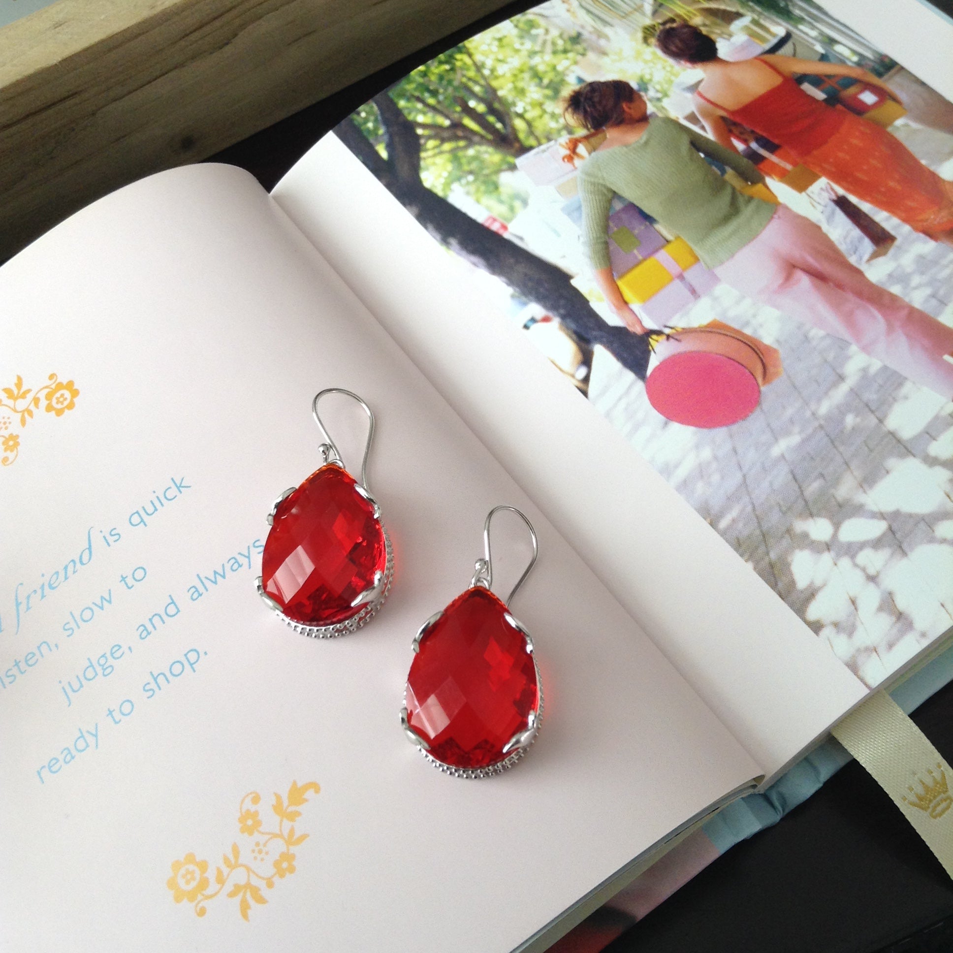 Red Drop Earrings Ash Herrera Jewelry