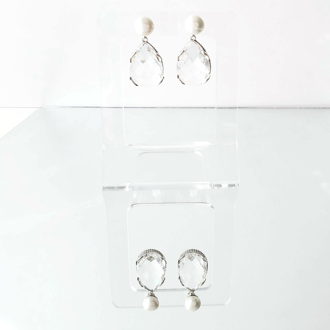Clear Drop Pearl Earrings Ash Herrera Jewelry