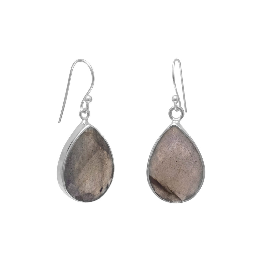 Faceted Labradorite French Wire Earrings Ash Herrera Jewelry