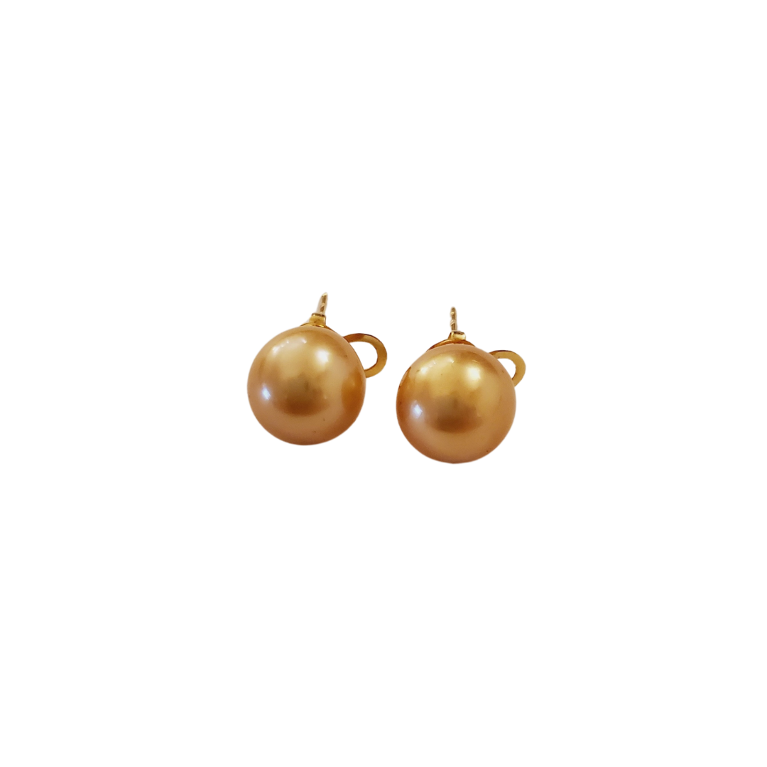 Golden South Sea Pearl Stud Earrings
