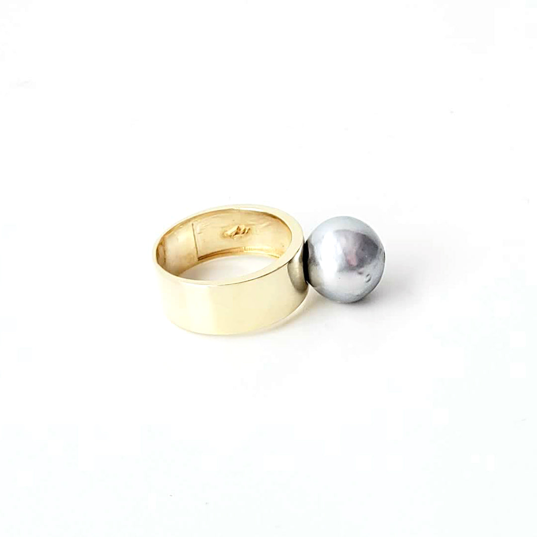 Grey South Sea Pearl Rings Ash Herrera Jewelry