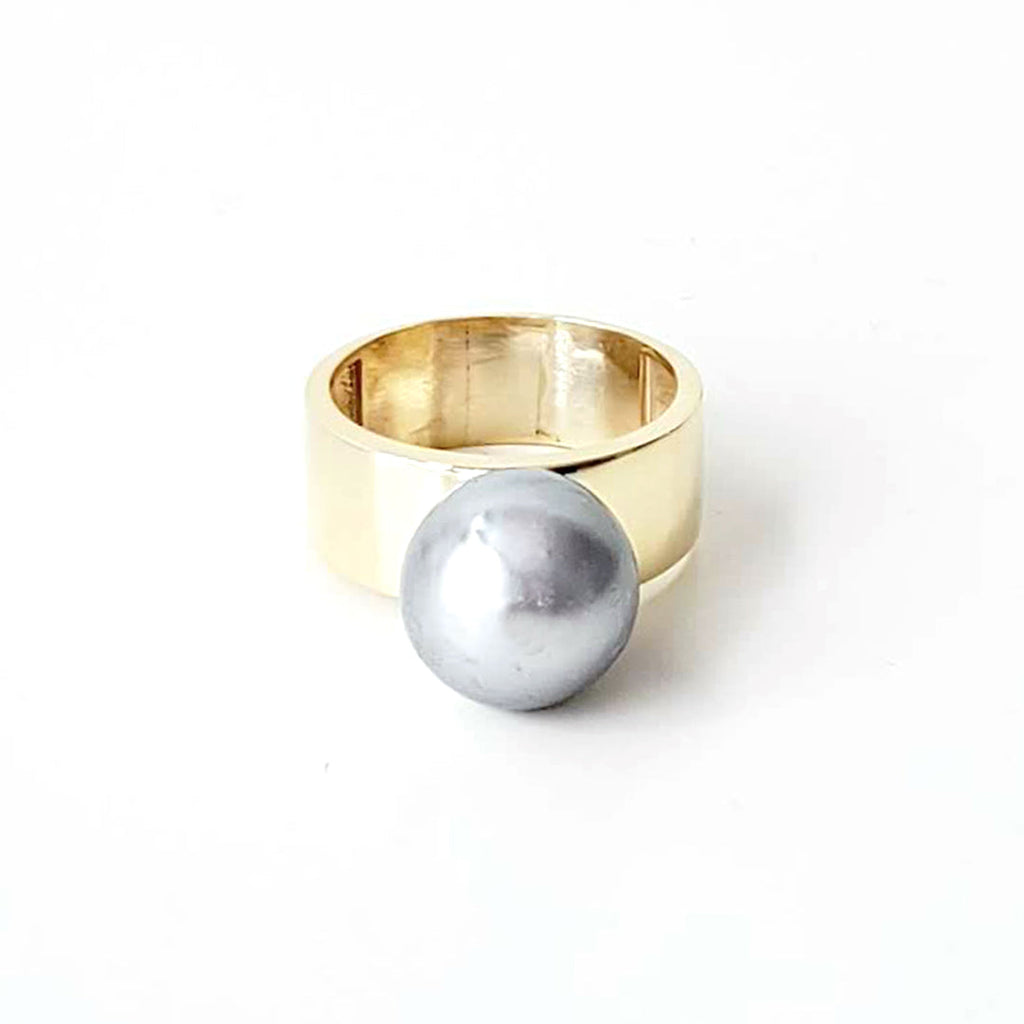 Grey South Sea Pearl Rings Ash Herrera Jewelry