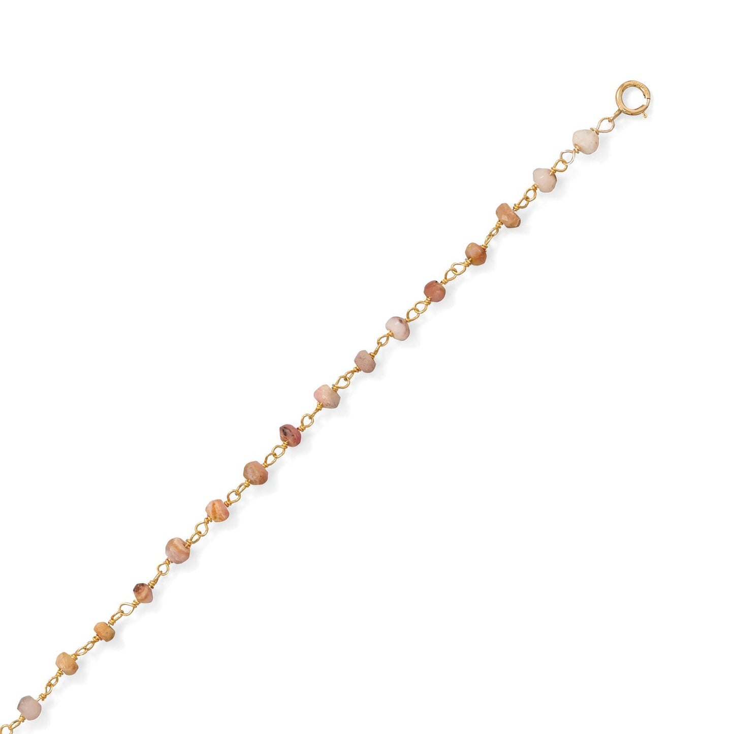 Pretty In Pink! Pink Opal 14 Karat Gold Plated Anklet Ash Herrera Jewelry