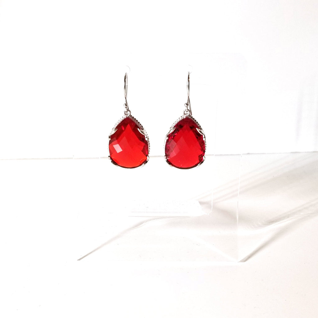 Red Drop Earrings Ash Herrera Jewelry