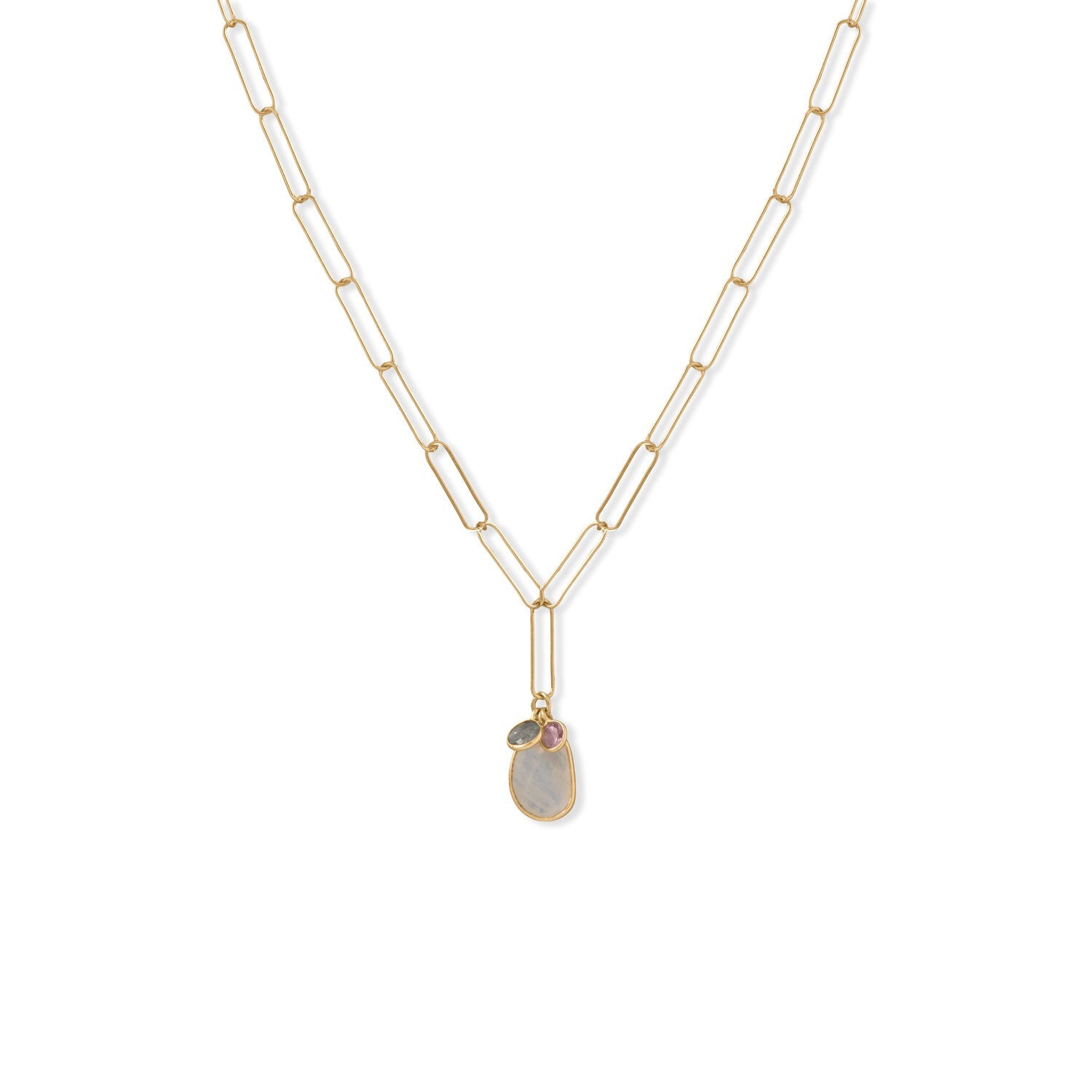 20" 14 Karat Gold Plated Charm Drop Necklace