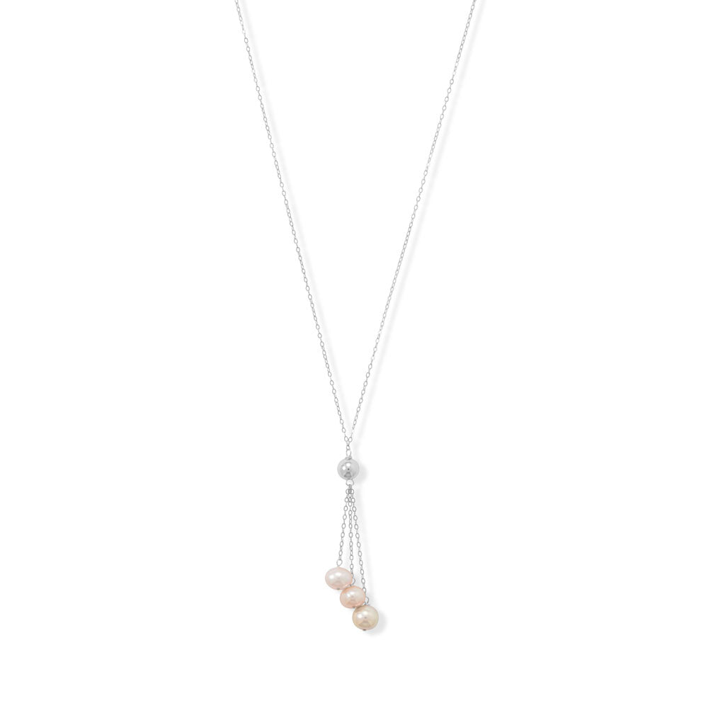 Sterling Silver Cultured Freshwater Pearl Lariat Necklace